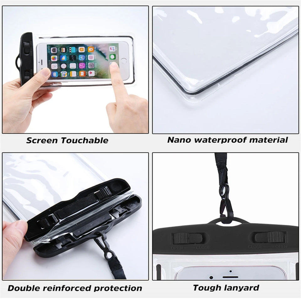 Water proof Transparent Mobile cover for Safety And Swimming Pool 2 Pc